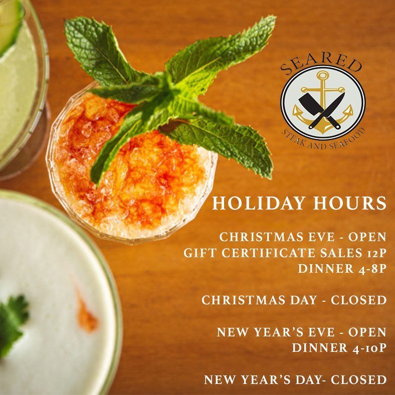 holiday cocktail special available at Seared in Petaluma