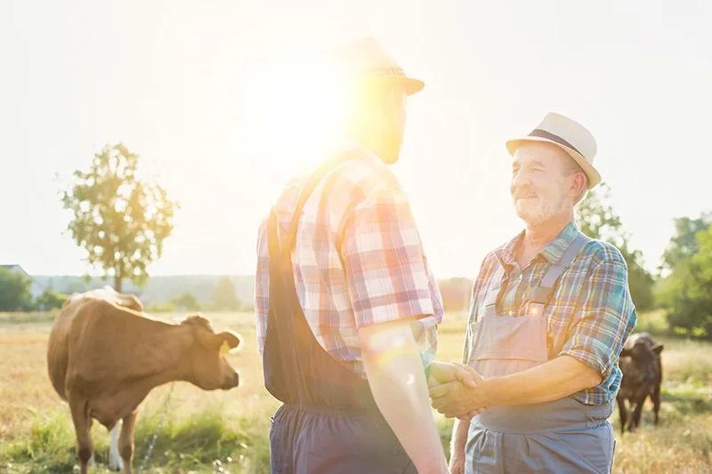 Sonoma county farmers shaking hands