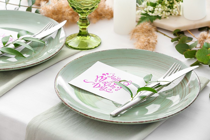 Beautiful table setting for Mother's Day celebration